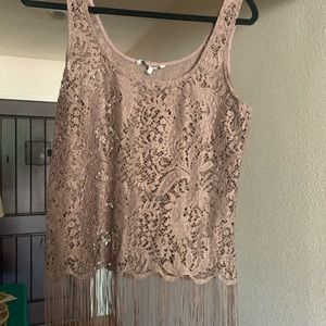 BKE Buckle brand fun fringe top